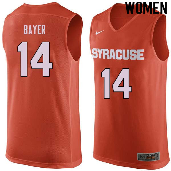 Women #14 Braedon Bayer Syracuse Orange College Basketball Jerseys Sale-Orange